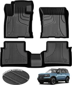 【fathersdaygift】AOMSAZTO Custom Fit 3-Piece Heavy Duty TPE Car Mats for 2021-2025 Bronco Sport Vehicles, All Weather, Stain Proof, Waterproof (Father's Day Gift)