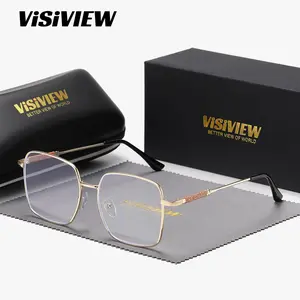 VISIVIEW unisex stylish full-frame square glasses with clear lenses