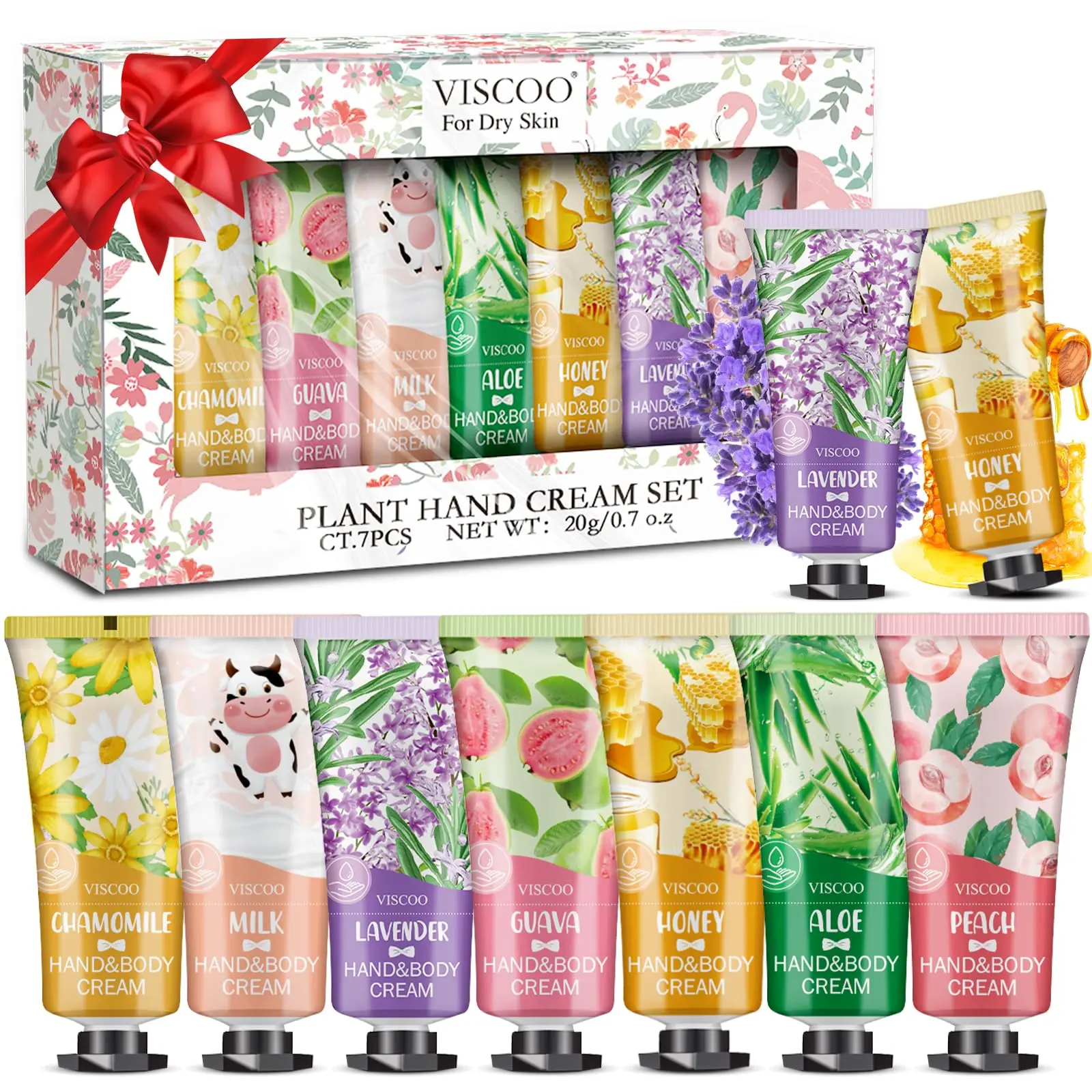 7 Pack Hand Cream Gifts Set for Women, Teacher Appreciation Gift / Graduation Gifts, Moisturizing Mini Hand Lotion Travel Size for Dry Cracked Hands, Birthday Gift