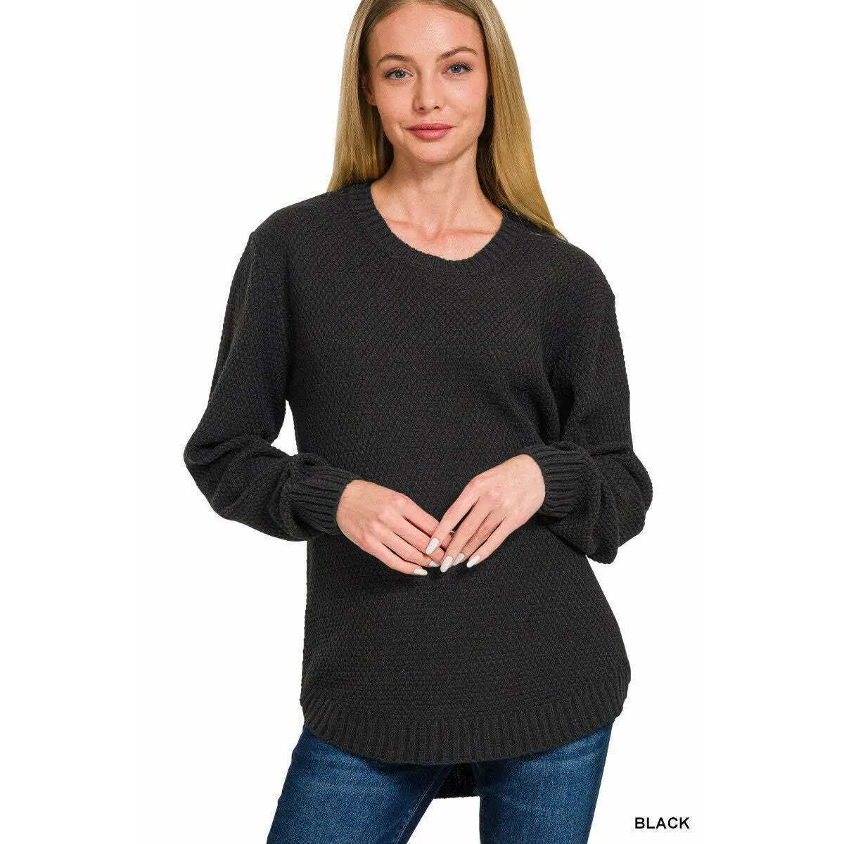 Riley Round Neck Sweater - Black