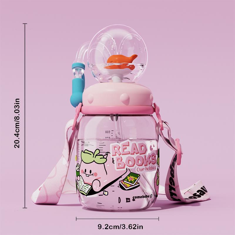 【COMOBEBE】18oz Tritan Sippy Cup – Whale Spray Design, BPA-Free, Spill-Proof, Dishwasher Safe, Fun for everyone Bottle Drinkware