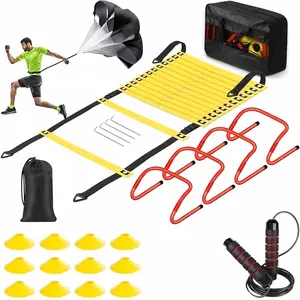 Professional Agility Ladder Training Set for Speed & Footwork - Adjustable Fitness Equipment with Carry Bag for Coordination, Quickness & Agility Drills, Indoor Outdoor Sports Use