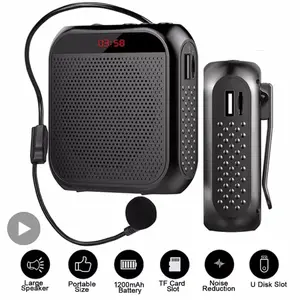 Loud Sound Megaphone Bullhorn Audio Amplifier with 5W Clear Sound, USB & TF Card Playback, 2200mAh Battery, Compact Design for Teachers & Speech Smart Voice Assistant Headset ENC Wireless Trucker Bluetooth Mic Quran Speaker LED Light frame cleaner