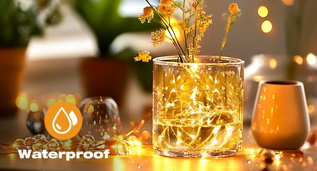 30PCS/10PCS/1PCS Fairy Lights Battery Operated [3 Modes], 7ft 20 Led Twinkle Lights String Lights Waterproof Bulk Small Mini Silver Wire for Christmas Mason Jars Wedding Table Centerpiece, Warm White