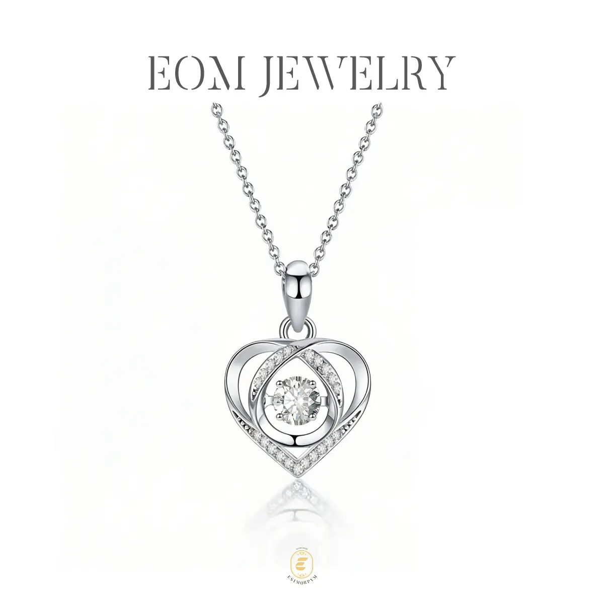 Moissanite Radiant Heart Pendant Necklace Silver-Plated Valentine's Day Wedding Engagement Anniversary Romantic Elegant Gift Daily Wear