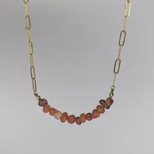 Elara Orange Beaded Necklace (Collar)
