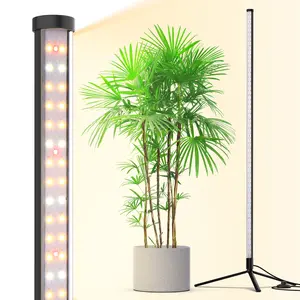Barrina T10 Grow Lights 4FT, 42W 169 LEDs Full Spectrum Wide Illumination Area, Vertical Standing Plant Light, with On/Off Switch and Tripod Floor Stand