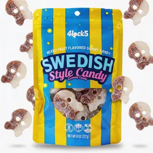 Swedish Style Gummy Candy 1/2 lb – Skull Shape, Lemon Cola Flavor, Chewy Sweet & Sour Candy, Sealed Bag Snack & Gift