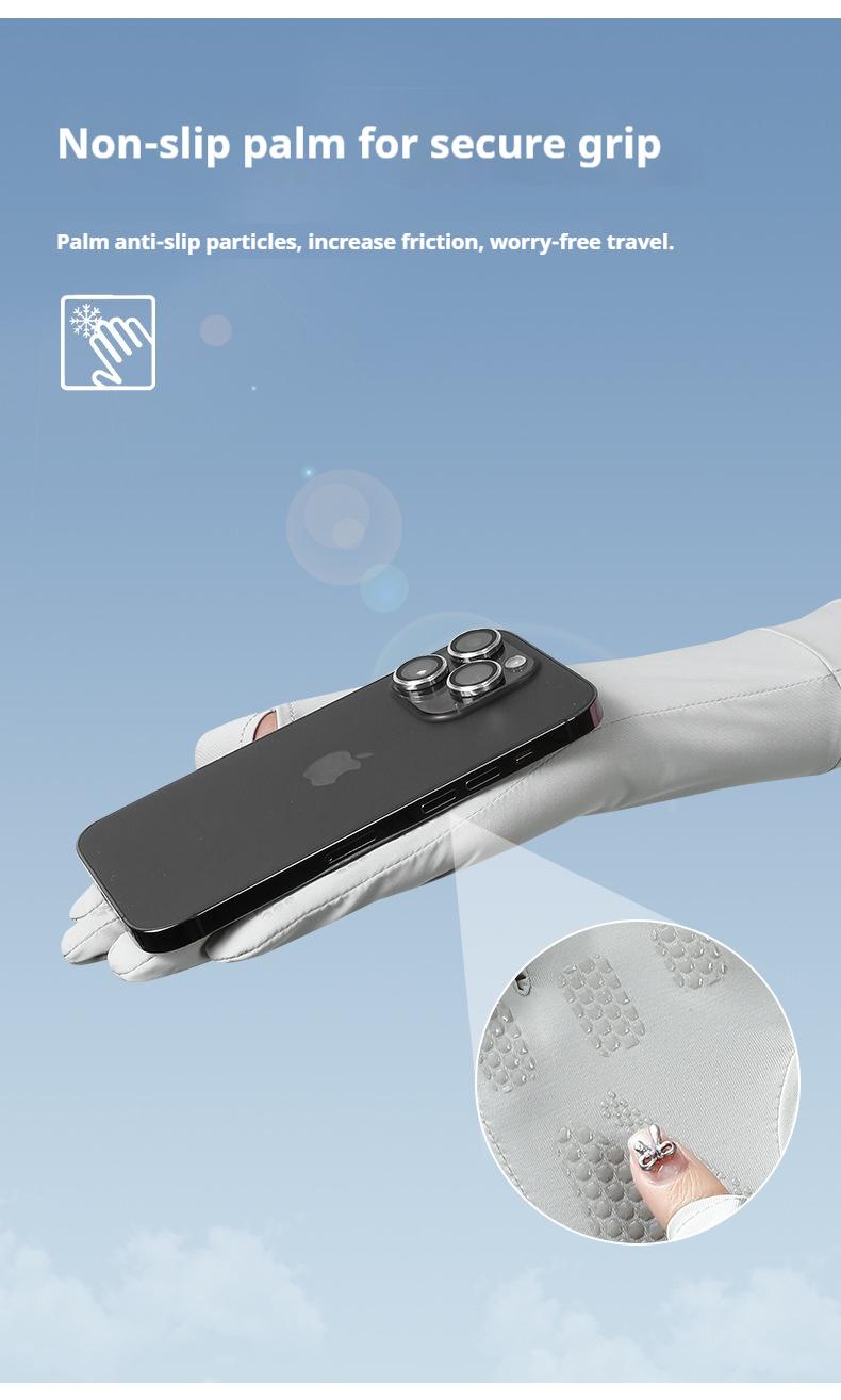 Women's Sunscreen Gloves Summer Anti-Slip UV Protection Extended Wrist Touchscreen Ice Silk Driving Cycling Gloves for Outdoor Activities