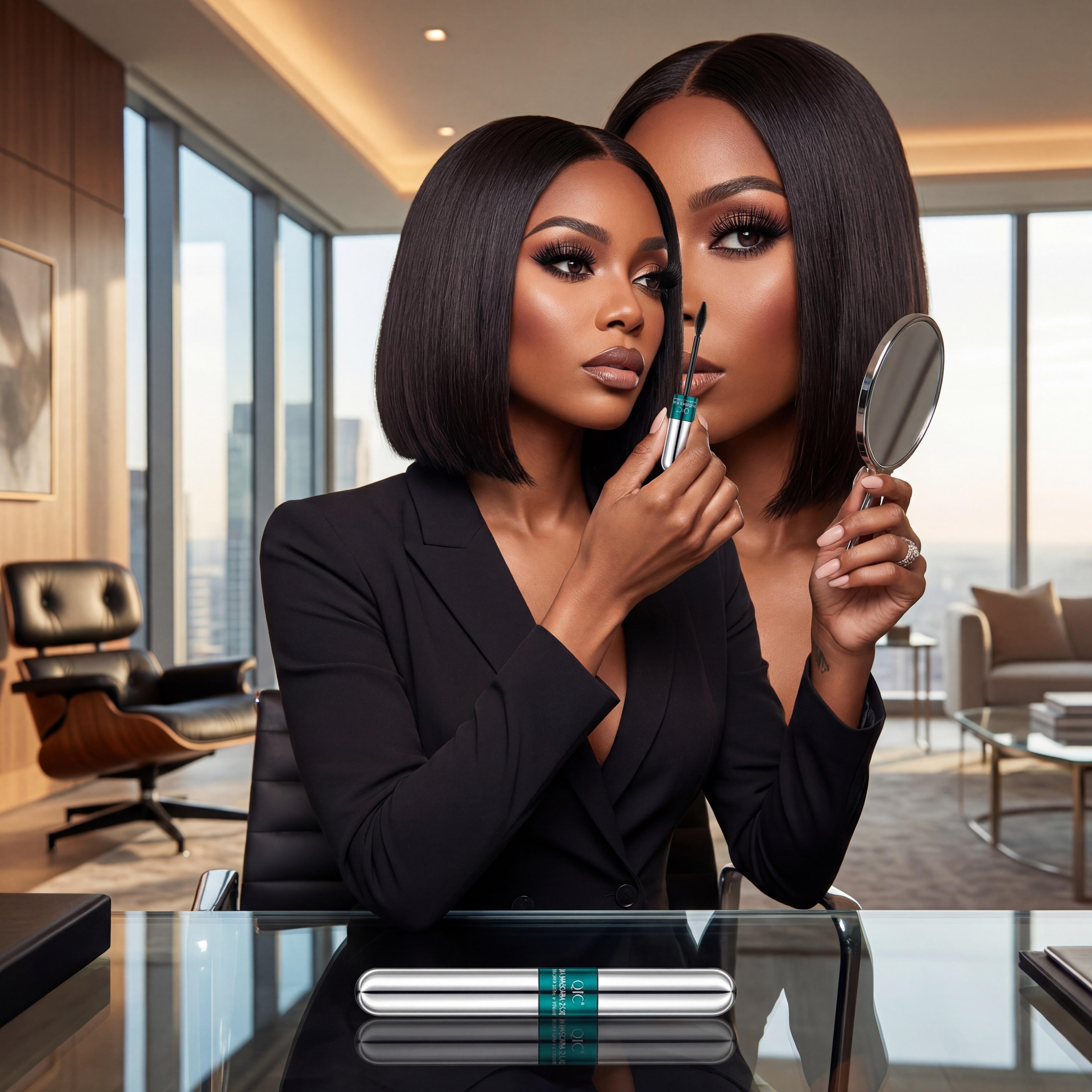 Long Black Tubing Mascara Mascara volume length，Volume & Lengthening Black Mascara，Waterproof Silk Fiber Mascara Set