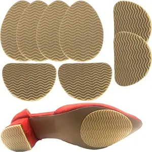 4 pieces of slip-resistant rubber footbeds – high traction adhesive repair inserts that enhance stability, reduce noise, and protect footwear insoles. Shoes with improved stability | flexible insoles | soft-bottomed material.