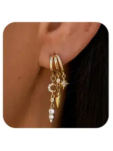 Starburst Earring Set - Multiple Ear Piercings with Layered Ear Pins and Ear Barrettes - Chic and Cool Small-Sized Earrings for Women