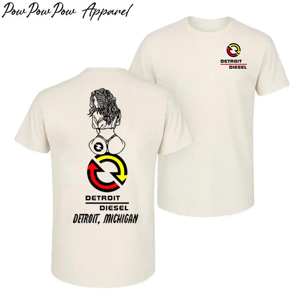 Detroit Diesel Pin-Up Girl Graphic T-Shirt – Vintage Mechanic Tee, Streetwear Top Menswear, Casual Gift for Truck Lovers