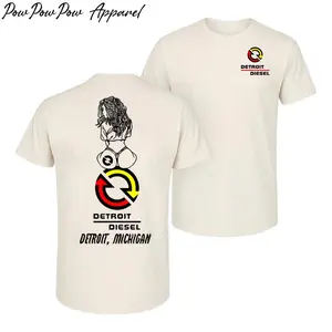 Detroit Diesel Pin-Up Girl Graphic T-Shirt – Vintage Mechanic Tee, Streetwear Top Menswear, Casual Gift for Truck Lovers