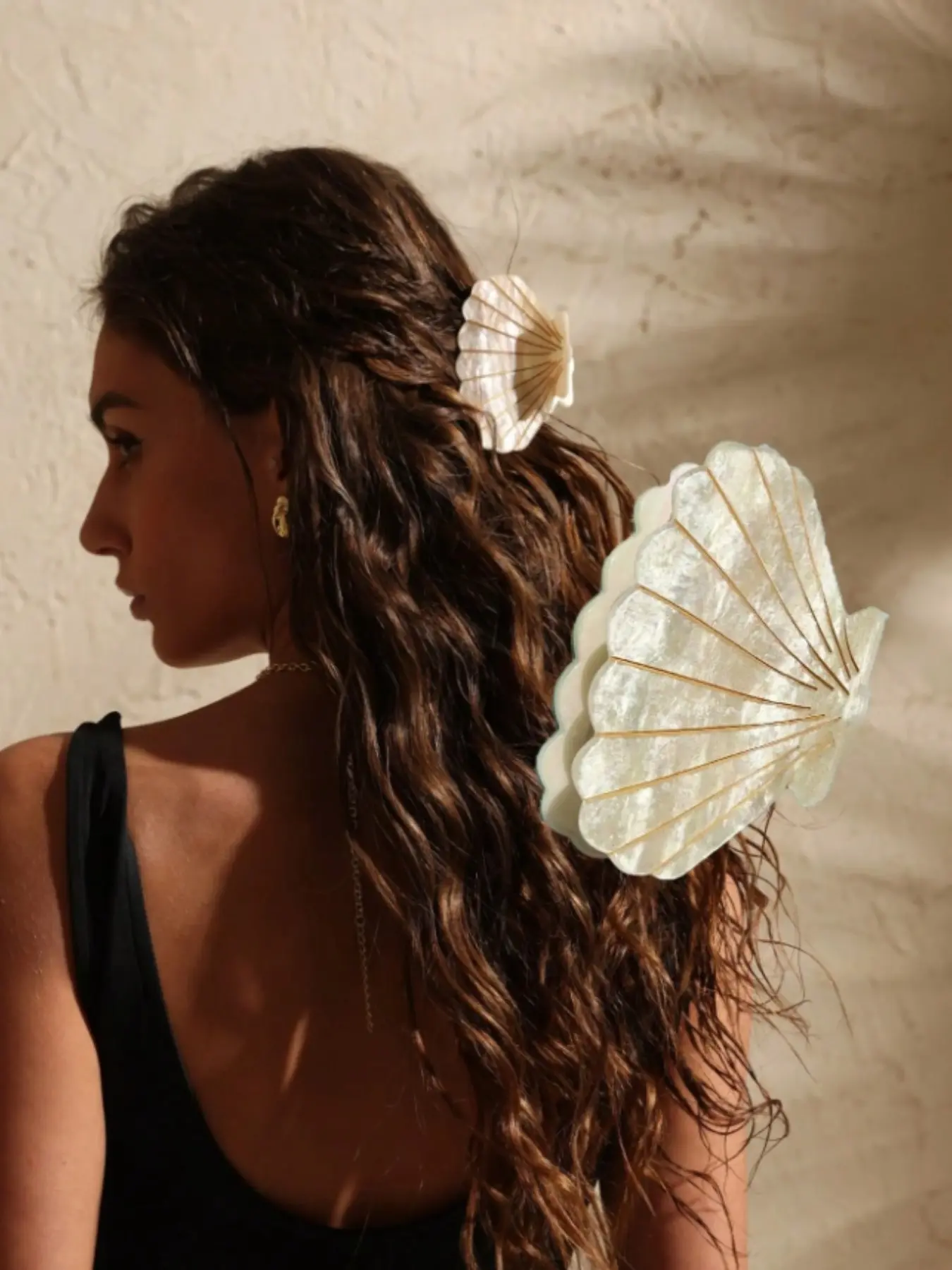 Unique Shell Hair Clip, Fresh Girl Style, Daily Use, Travel, Vacation, Tropical Hair Accessories, Face Washing, Makeup, Back of Head Hairstyle Clip, Hair Styling Clips, Fun Hair Clips, Fashion Hair Accessories, Hair Style Accessory