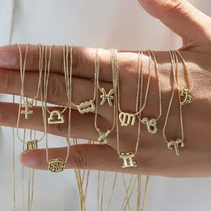 Bubble smooth twelve constellation necklace box chain 17.71in girls daily jewelry