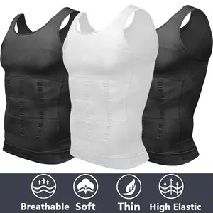 1 piece of body shaping top, men's compression shirt vest, compression vest, men's body shaping clothes, sleeveless top, breathable, suitable for all scenes