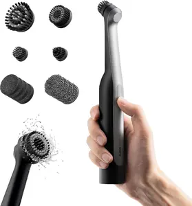 Cordless Rotating Electric Grout Cleaner IPX7 Waterproof Handheld Power Scrubber with 12 Replaceable Brush Heads Dual Speed 2000mAh Rechargeable Cleaning Wand 360° Swivel Head for Tile Grout Bathtub Sink Toilet Bathroom Kitchen Corner Stubborn Stains Deep