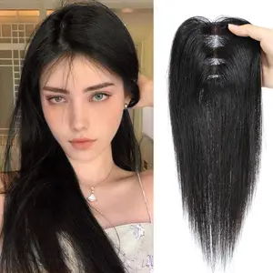 Human Hair Toppers for Women Real Human Hair Toppers Hair Pieces for Women 10 Inch Upgrade Swiss Base Hair Toppers for Women with Thinning Hair