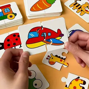 16-Piece Children Puzzle Toy Set, Animal Shape Puzzle, Animal/transport/fruit/vegetable Themes, Color Recognition, Shape Recognition Puzzles, Portable Toddler Learning Tool, Promotes Cognitive Development