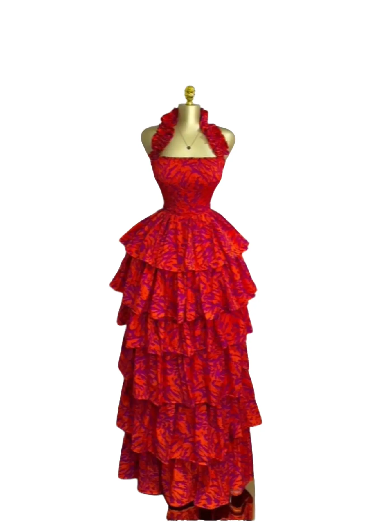 2026 Fashion Women's Ruffle Tiered Maxi Dress with Floral Print, Womenswear, Sleeveless Halter Neck Design, High Waist Flowy Silhouette, Romantic Vacation Style, Perfect for Wedding Guest, Garden Party, Summer Evening Events - 2026 Fashion Women's Ruffle Tiered Maxi Dress with Floral Print, Womenswear, Sleeveless Halter Neck Design, High Waist Flowy Silhouette, Romantic Vacation Style, Perfect for Wedding Guest, Garden Party, Summer Evening Events -