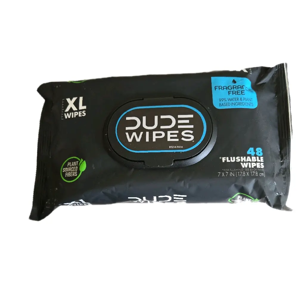 Dude Wipes XL Flushable Wipes - 49 Flushable Wipes, 7.7 oz (Napkin), 100% White Kevlar, No Degradable Features