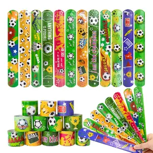 12/30count Soccer Slap Bracelets Wristband Toys for Kids Birthday Party Favors Pinata Filler Gift Football Theme Party Decoration