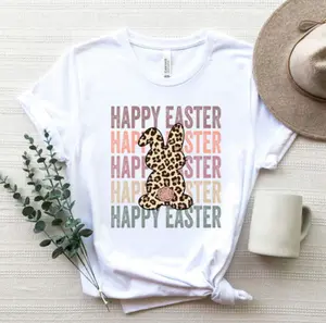 Happy Easter Shirt, Easter Bunny Tee, Women's Easter Shirt, Carrot Themed Easter Tee