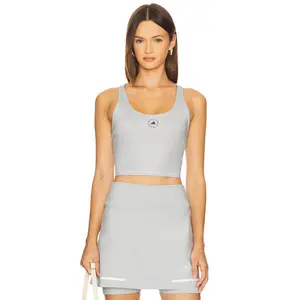 adidas by Stella McCartney True Strength Yoga Crop Top in Clear Onix