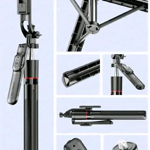 67.24 Inch Smartphone Selfie Stick Tripod Extendable Travel Tripod With Stabilizer Handle 360° Panoramic Shooting Wireless Remote Detachable Phone Holder Compatible With Camera Smartphone Android iPhones Suitable For Travel Vlog