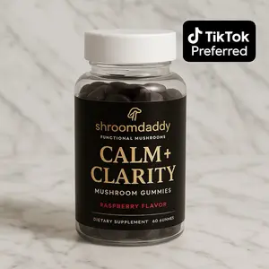 Shroomdaddy Mood Mushroom Blend Lions Mane Raspberry Flavor 60 Gummies for Stress Clarity Balance Vegan Friendly TikTok Viral Product Healthcare Dietary Fitness