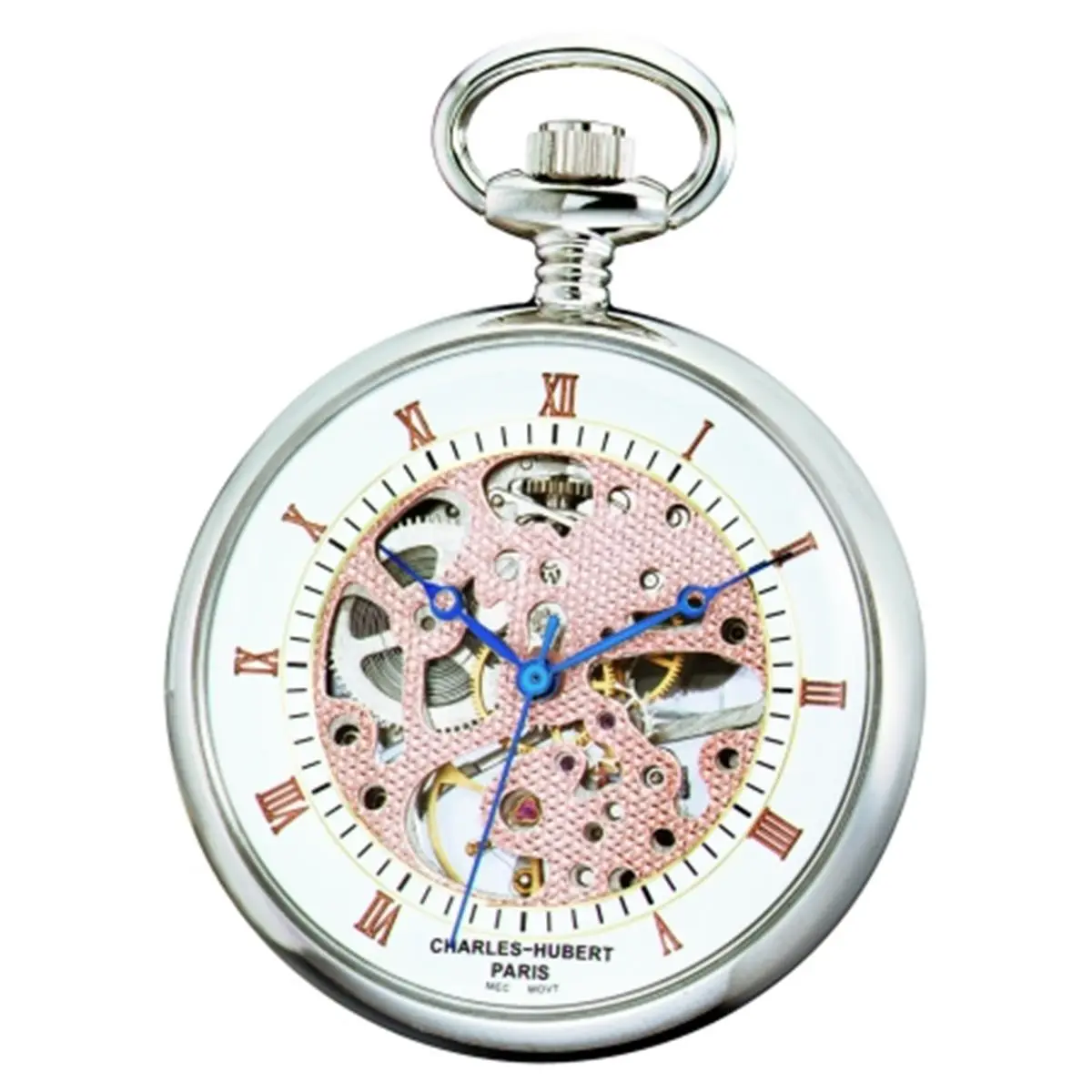212 MAIN Women's Vintage Charles-Hubert-Paris Brass Mechanical Open-Face Skeleton Pocket Watch, Fashion Skeleton Watches