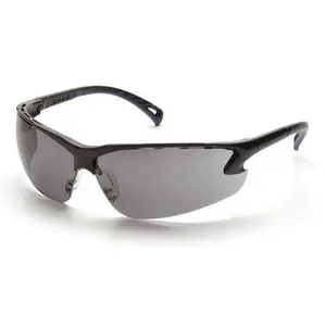 Pyramex Venture 3 Safety Glasses with Black Frame and Gray Anti-Fog Lens