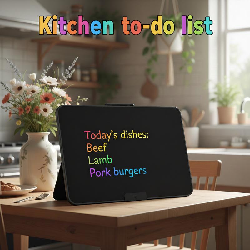 22 Inch Large LCD Writing Tablet, Colorful Electronic Drawing Board, Professional Memo Board for Home Office, Portable Whiteboard for Meeting, Menu Display for Restaurant & Cafe, Erasable & Reusable Notepad with Lock Function