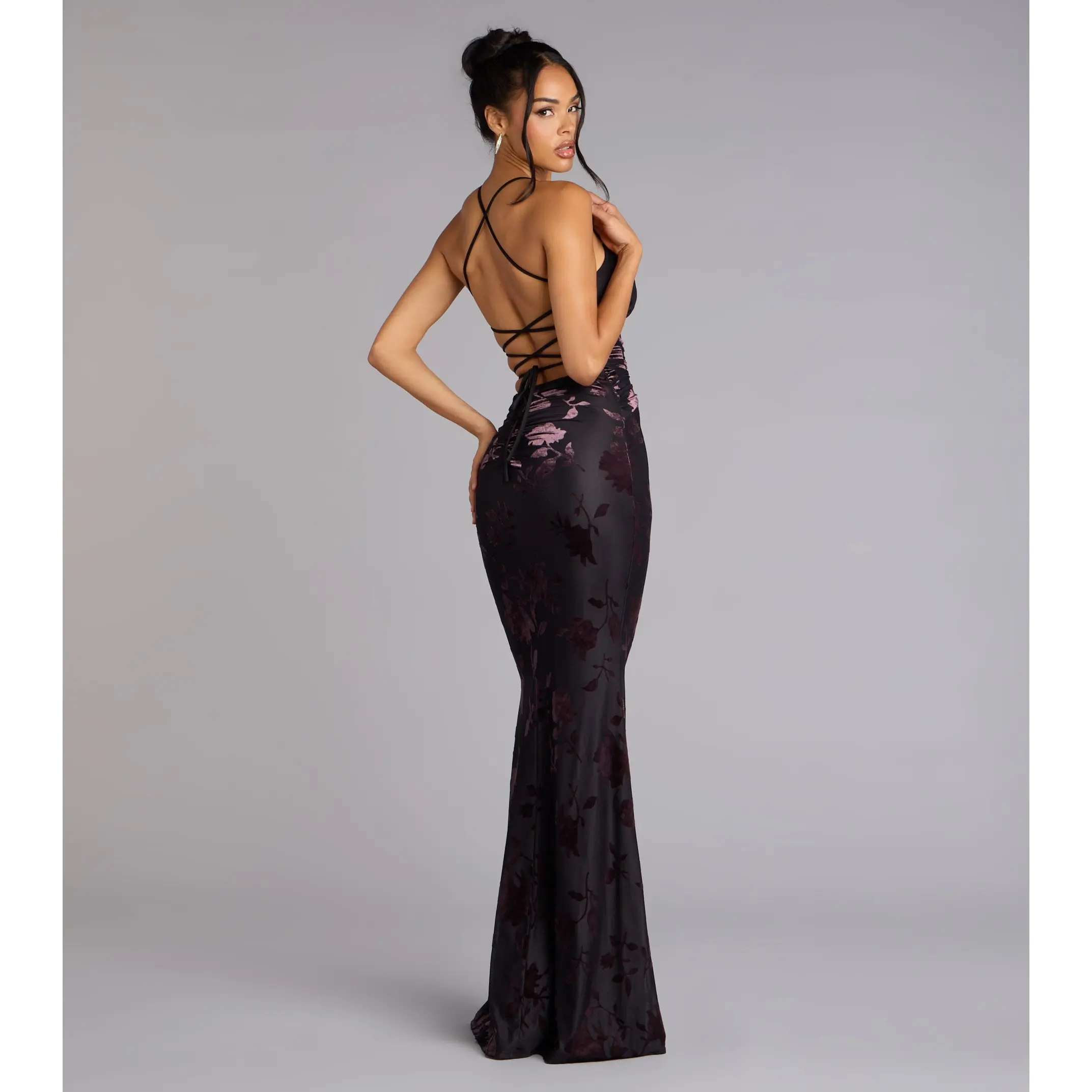 chinese dress ladies Alison Lace-Up Mermaid Sequin Formal Dress main image 1