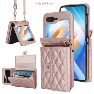 For Samsung Galaxy Z Flip 3/4/5/6 Case, Multi-Card Slot Folding Stand Wallet Cover, Protective Phone Case with Card Holder Feature, Accessories