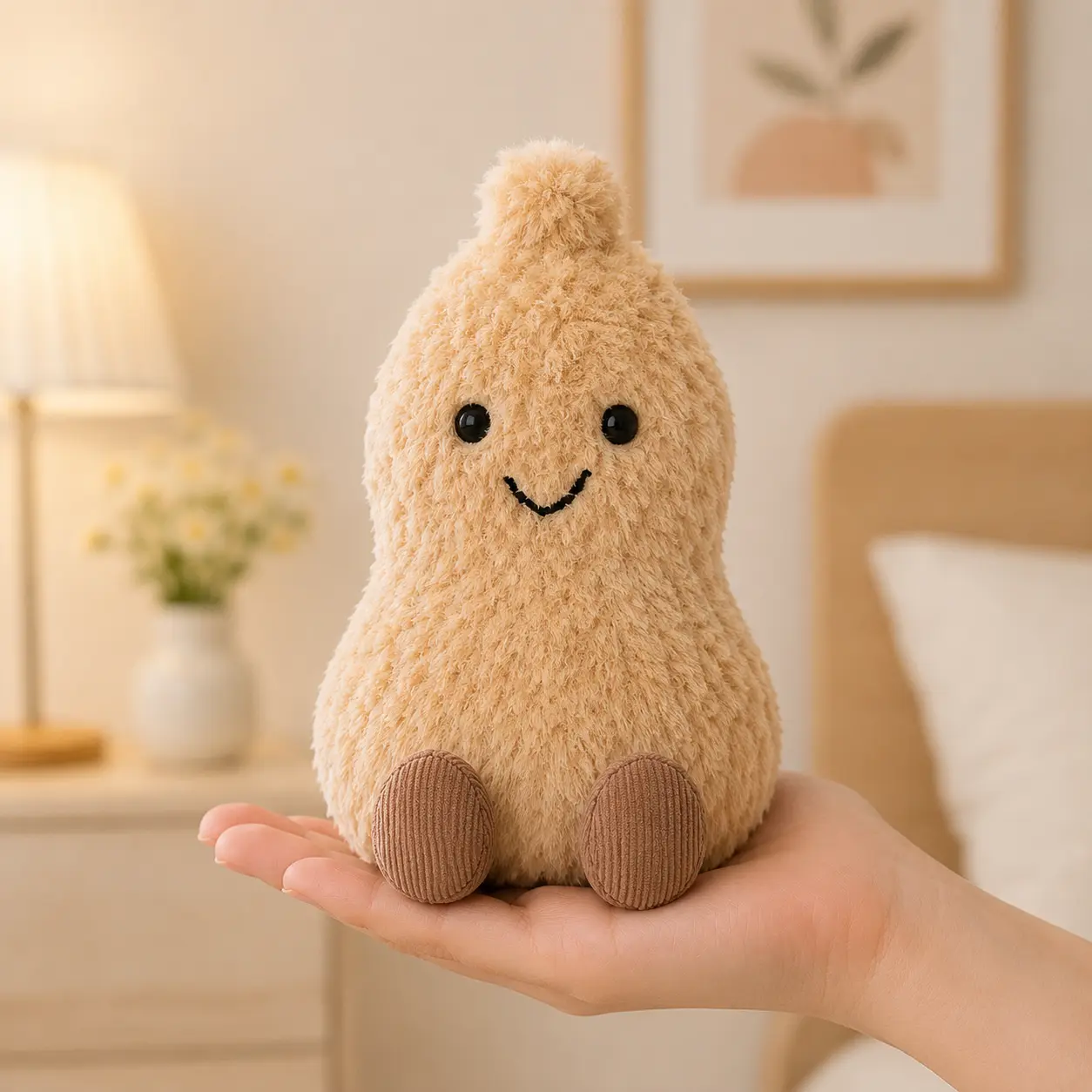 (JELLYCAT) Cute Peanut Plush Toy  15cm– Soft Stuffed Peanut Doll for Kids & Adults, Kawaii Gift