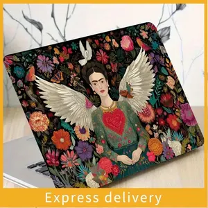 Flower and Bird Portrait Pattern PVC Laptop Film - Scratch Resistant, Easy Sticking, Durable Art Protection, Suitable for HP,