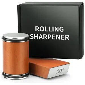 Manual Knife Sharpener, 1 Set  Wooden Knife Sharpening Stone with Two Grinding Angles Of 15° and 20°, Knife Sharpening Tool for Home Kitchen, Kitchen Accessories