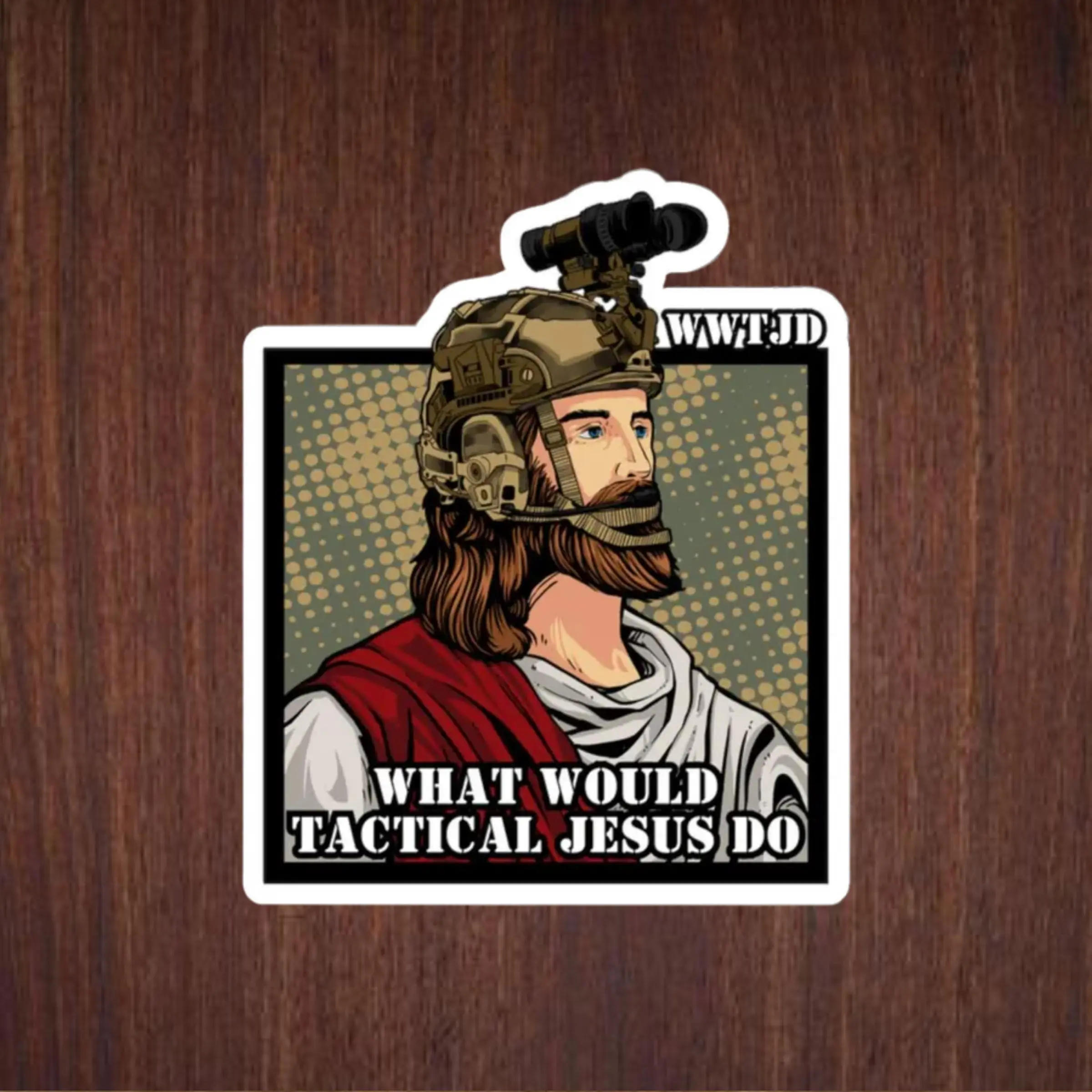 Tactical Jesus Meme, Funny Operator Sticker, Satire Tactical Art, Unique Morale Design