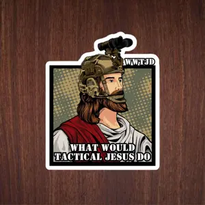 Tactical Jesus Meme, Funny Operator Sticker, Satire Tactical Art, Unique Morale Design