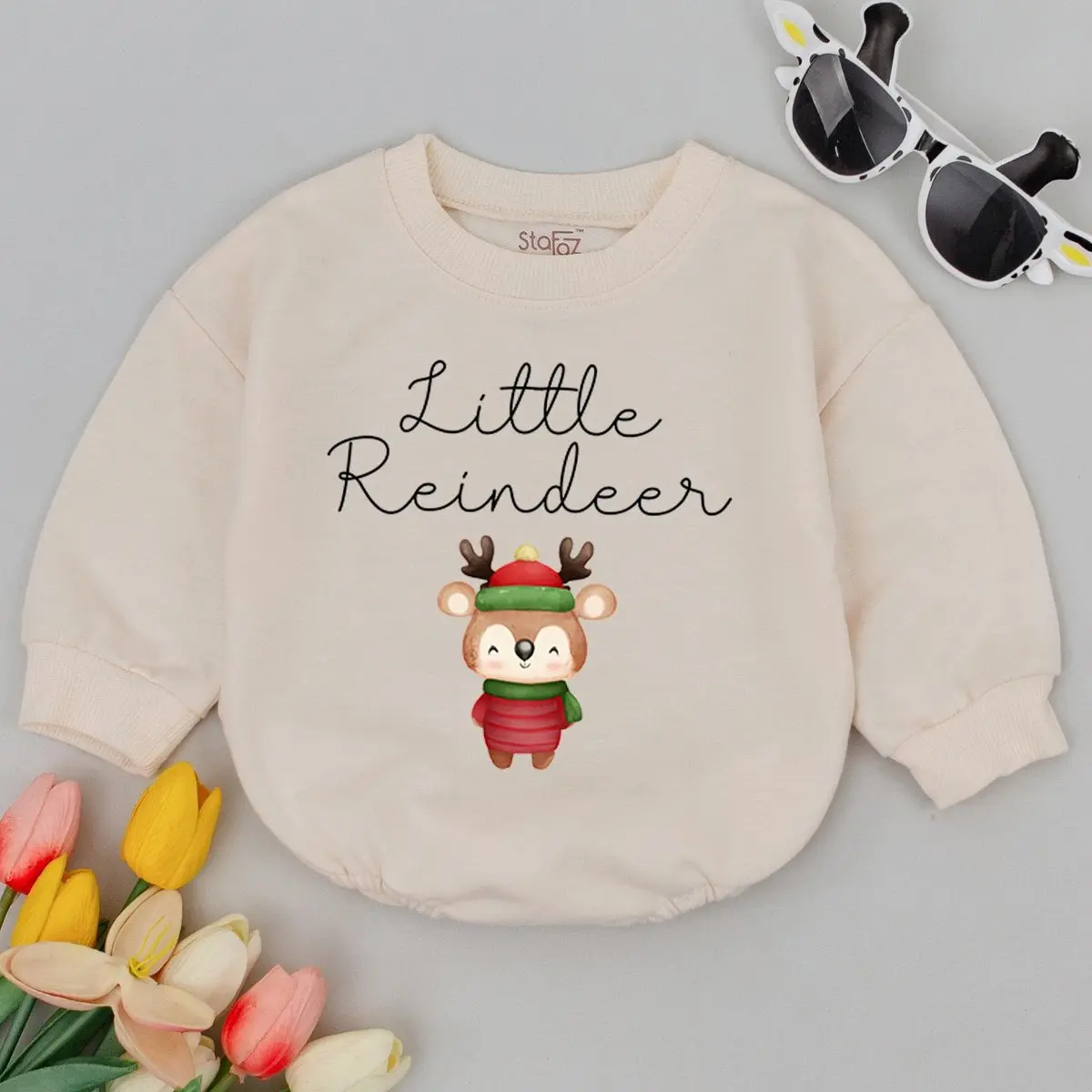 Little Reindeer Christmas Bubble Romper, 1st Christmas, Baby Holiday Outfit, Baby Shower, Funny Christmas Baby Clothes, Baby Christmas Gift