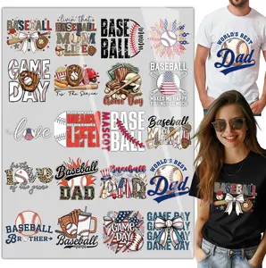 (20 PCS) DTF Transfers for Shirts Ready to Press, Baseball Iron On Transfers for T Shirts Hoodies Tote Bags Pillow Covers, Baseball Mom Dad Game Day Designs