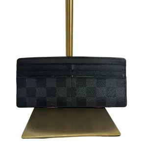 Pre-owned Louis Vuitton COATED CANVAS small leather goods LONG WALLET INSERT DAMIER GRAPHITE