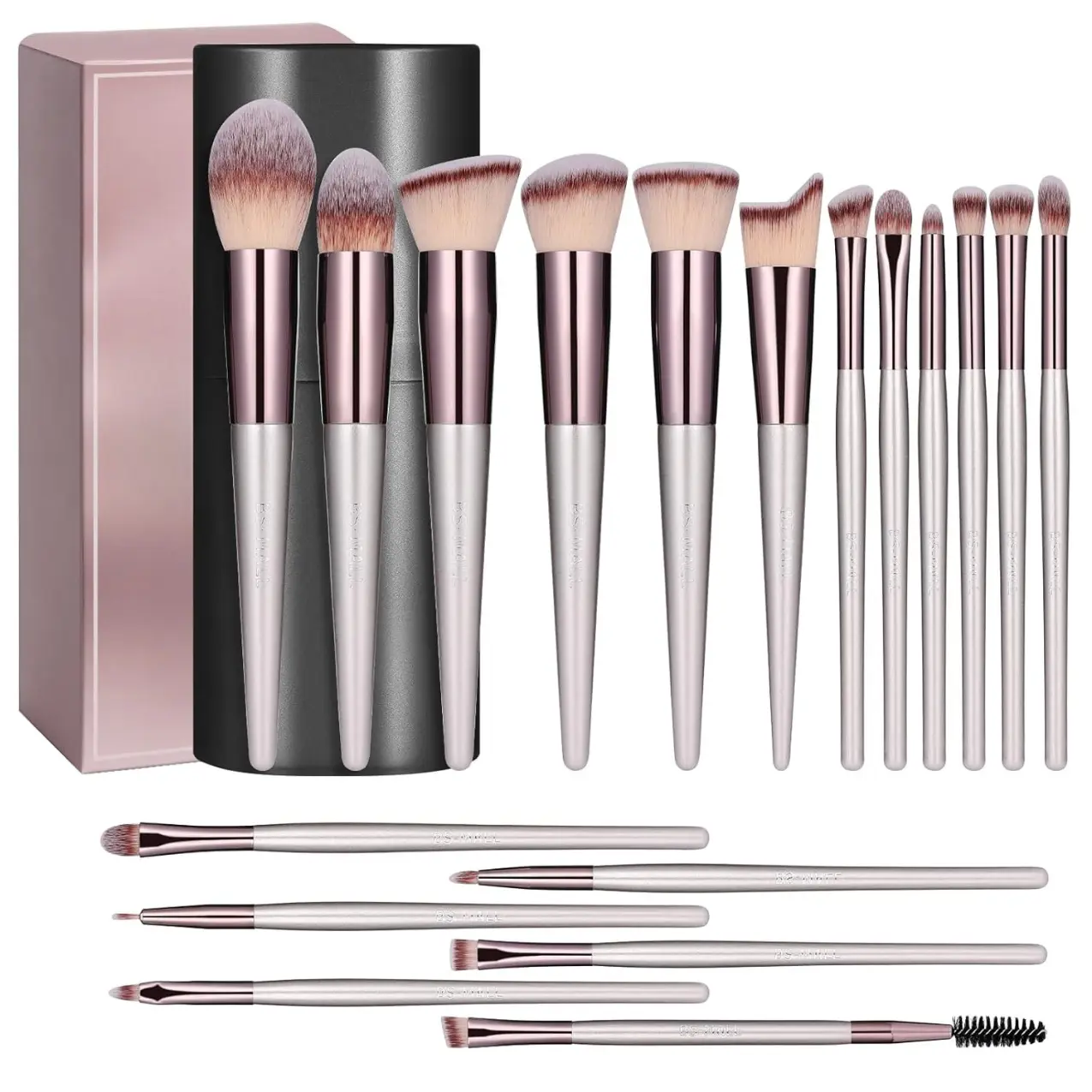 Makeup Brush Set 18 Pcs Premium Synthetic Foundation Powder Concealers Eye shadows Blush Makeup Brushes with black case