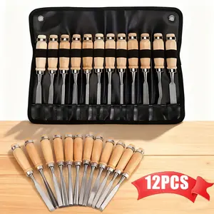 Professional Wood Carving Chisel Set - 12 Piece Sharp Woodworking Tools w/Carrying Case - Great for Beginners