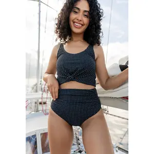 Black & Gray Gingham Seersucker Set