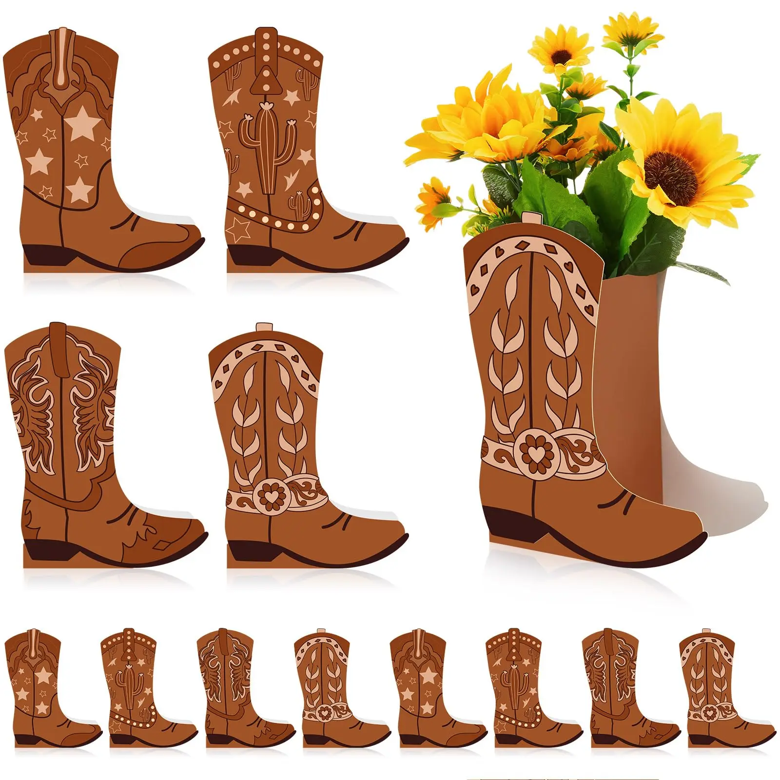 Western Cowboy Boots Flower Boxes