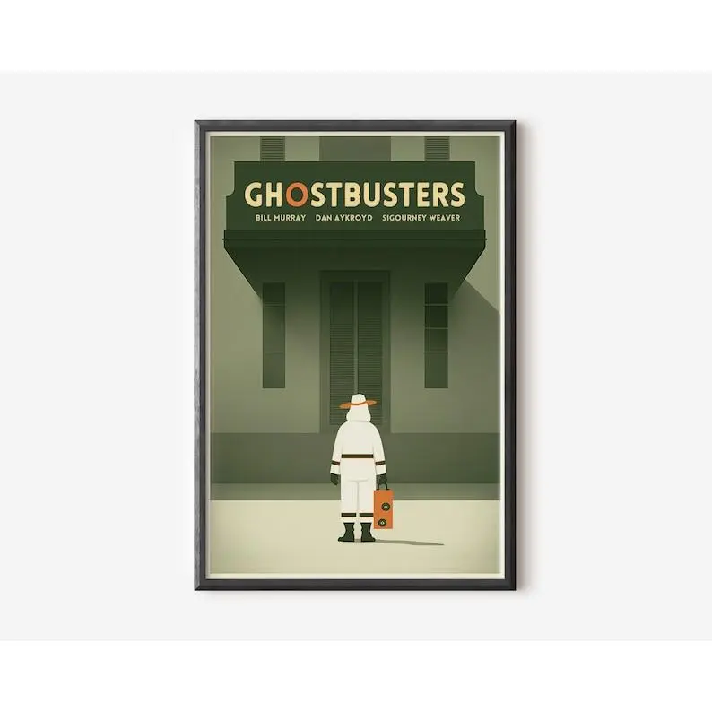 80s Ghostbusters Poster - Printable Retro Minimalist Movie Theater Décor