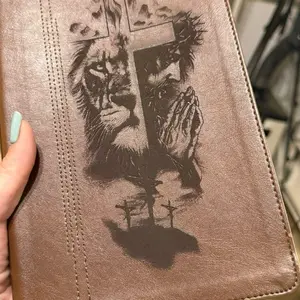 CSB Restoration Bible – Laser Engraved Leather-like Cover | Christian Bible Gift | Lion & Cross Design | Personalized Faith Gift